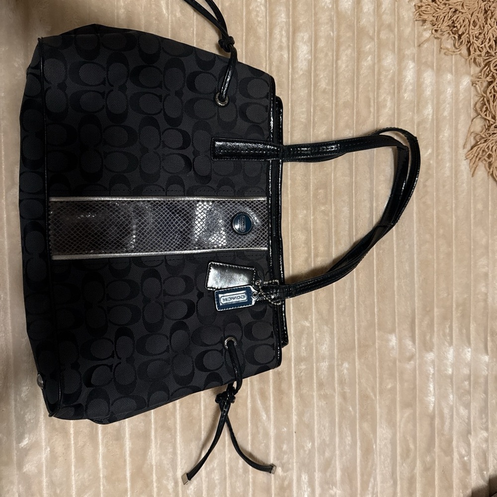 Coach Black Quilted Leather Tote